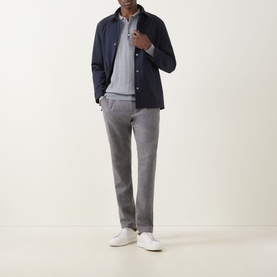 Chevron Structure Knitted Polo Sweater