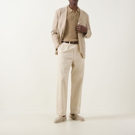 Chevron Structure Knitted Polo Sweater