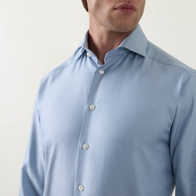 Solid Dobby Single-Cuff Shirt