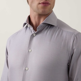Solid Dobby Single-Cuff Shirt