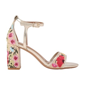 Faryn Embroidered Block Heel Sandals