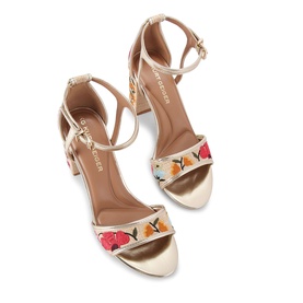 Faryn Embroidered Block Heel Sandals