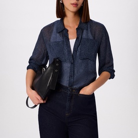 Grid Check Sheer Casual Shirt