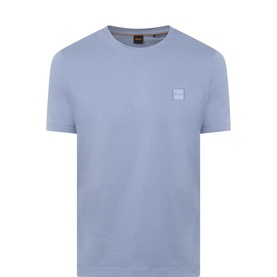 Hugo Boss Orange Medium Blue crew neck T-shirt in 100% cotton with logo patch at chest