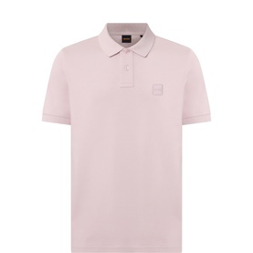 Hugo Boss Orange Light/Pastel Red cotton polo shirt with ribbed collar, three-button placket and tonal logo patch