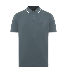Hugo Boss Orange Passerford Tipped Logo Polo Shirt in Open Green with white tipped collar, two-button placket and tonal logo badge