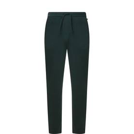 Hugo Boss Dark Green cotton-blend pyjama bottom with drawstring waist and tapered leg