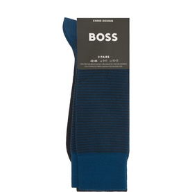 Two-Pack Striped Logo Socks