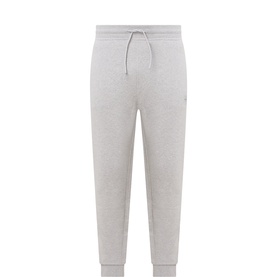 Hugo Boss Orange Open Grey cotton sweatpants with elasticated waistband, drawstring tie, and ribbed cuffs