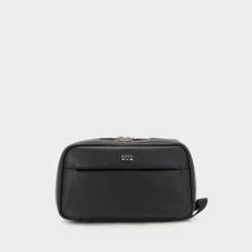 Ray Logo Leather Wash Bag