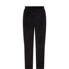Hugo black cotton-blend loungewear trousers with pintuck seam detail and elasticated waistband