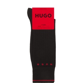 Two-Pack Logo Ribbed Socks