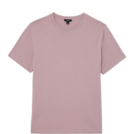 Reiss dusty rose crew neck T-shirt with short sleeves and clean minimal design, flat product shot