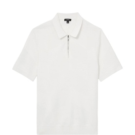 Leigham Chevron Knitted Half-Zip Polo Shirt