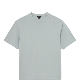 Reiss light blue crew neck short sleeve T-shirt, relaxed fit, in soft jersey fabric