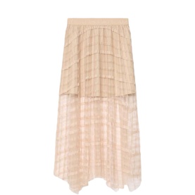 Celia Sheer Check Flared Skirt