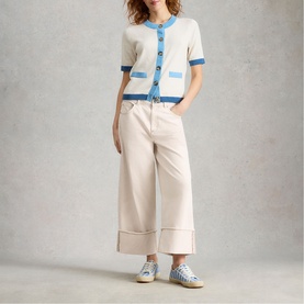 Bailey Turn-Up Straight Wide Leg Jeans