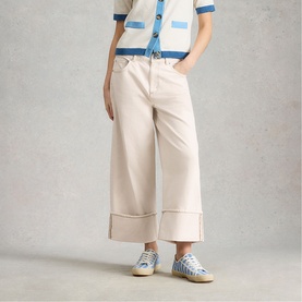 Bailey Turn-Up Straight Wide Leg Jeans