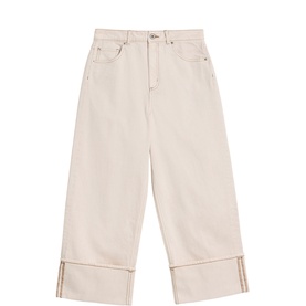 Bailey Turn-Up Straight Wide Leg Jeans