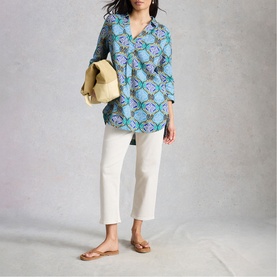Bianca Printed Button Back Linen Tunic