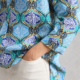 Bianca Printed Button Back Linen Tunic