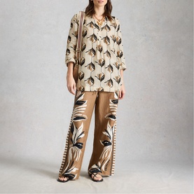 Bianca Printed Button Back Linen Tunic
