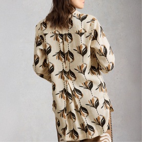 Bianca Printed Button Back Linen Tunic