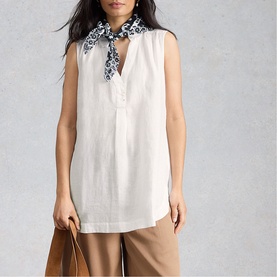 Bianca Button Back Linen Tunic