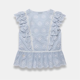 Broderie Striped Blouse