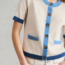 Charlotte Contrast Trim Cardigan