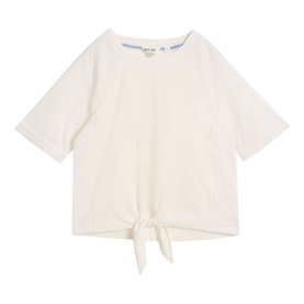 Embroidered Tie Hem T-Shirt