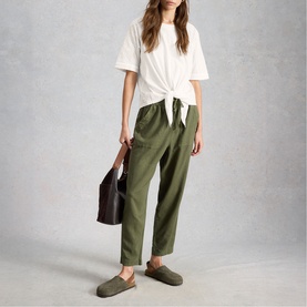 Embroidered Tie Hem T-Shirt