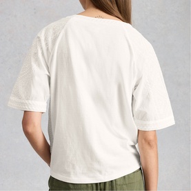 Embroidered Tie Hem T-Shirt