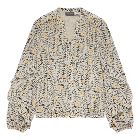 Floral Print Ruffle Blouse