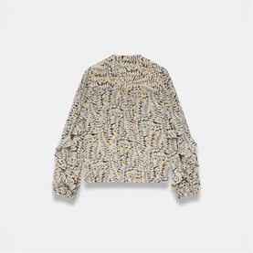 Floral Print Ruffle Blouse