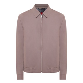 Hugo Rust/Copper suit jacket with zip front, point collar, and ribbed cuffs, shot flat on white background