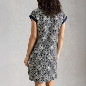 Jilly Printed Linen Shift Dress