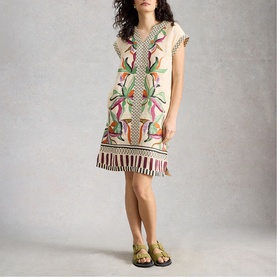 Jilly Printed Linen Shift Dress