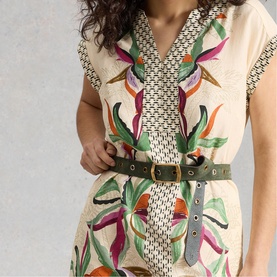 Jilly Printed Linen Shift Dress
