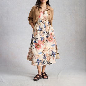 Kate Floral Button Front Flared Dress