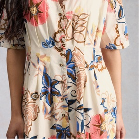 Kate Floral Button Front Flared Dress