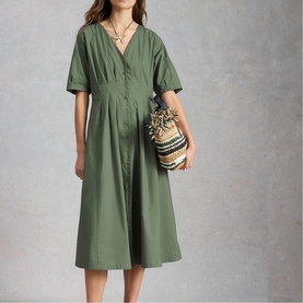 Kate Button Front Flared Dress