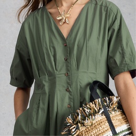 Kate Button Front Flared Dress