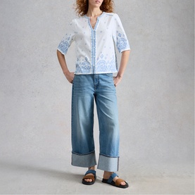 Lizzie Embroidered Border Blouse