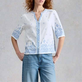 Lizzie Embroidered Border Blouse