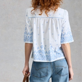 Lizzie Embroidered Border Blouse