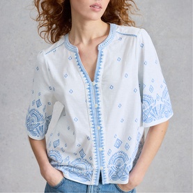 Lizzie Embroidered Border Blouse
