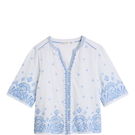 Lizzie Embroidered Border Blouse