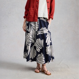 Marissa Printed Tiered Flared Skirt