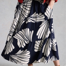 Marissa Printed Tiered Flared Skirt